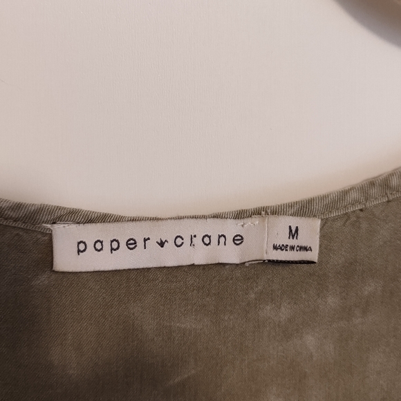 Paper Crane sage green boho cold shoulder short sleeve dress - Picture 9 of 10